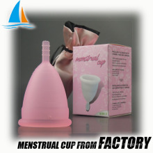 Dobras de copo menstrual de silicone de higiene feminina